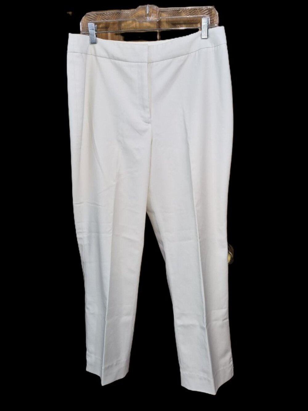 Chico's Off White Dress Trousers Pants Women Lined Flat Front Size 2